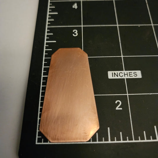EV006 Copper Blank Rectangle - Squared Corners 3 1/4 x 1/4"