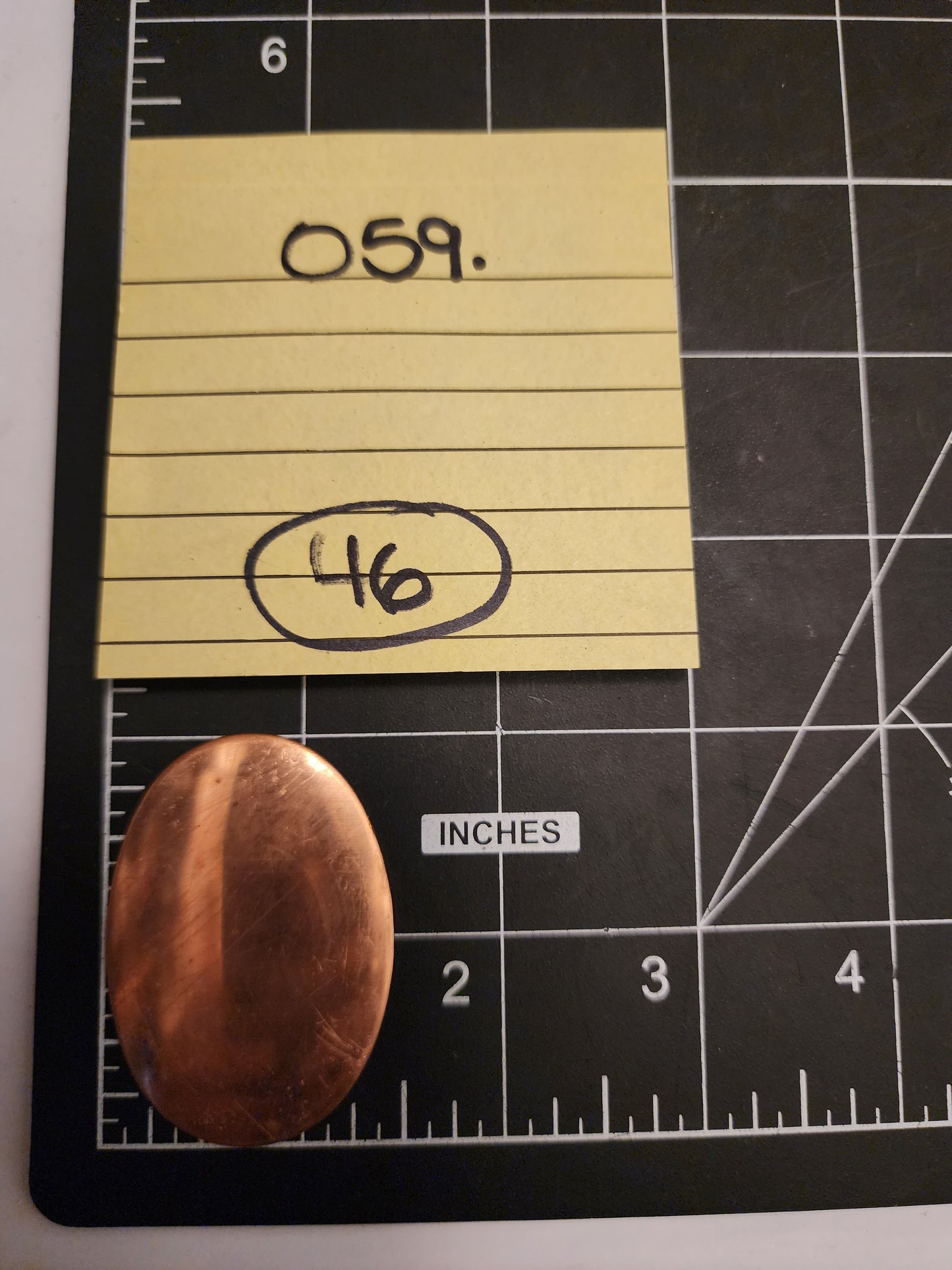 EV059 Copper Blank Oval - Domed 2" x 1" Oval