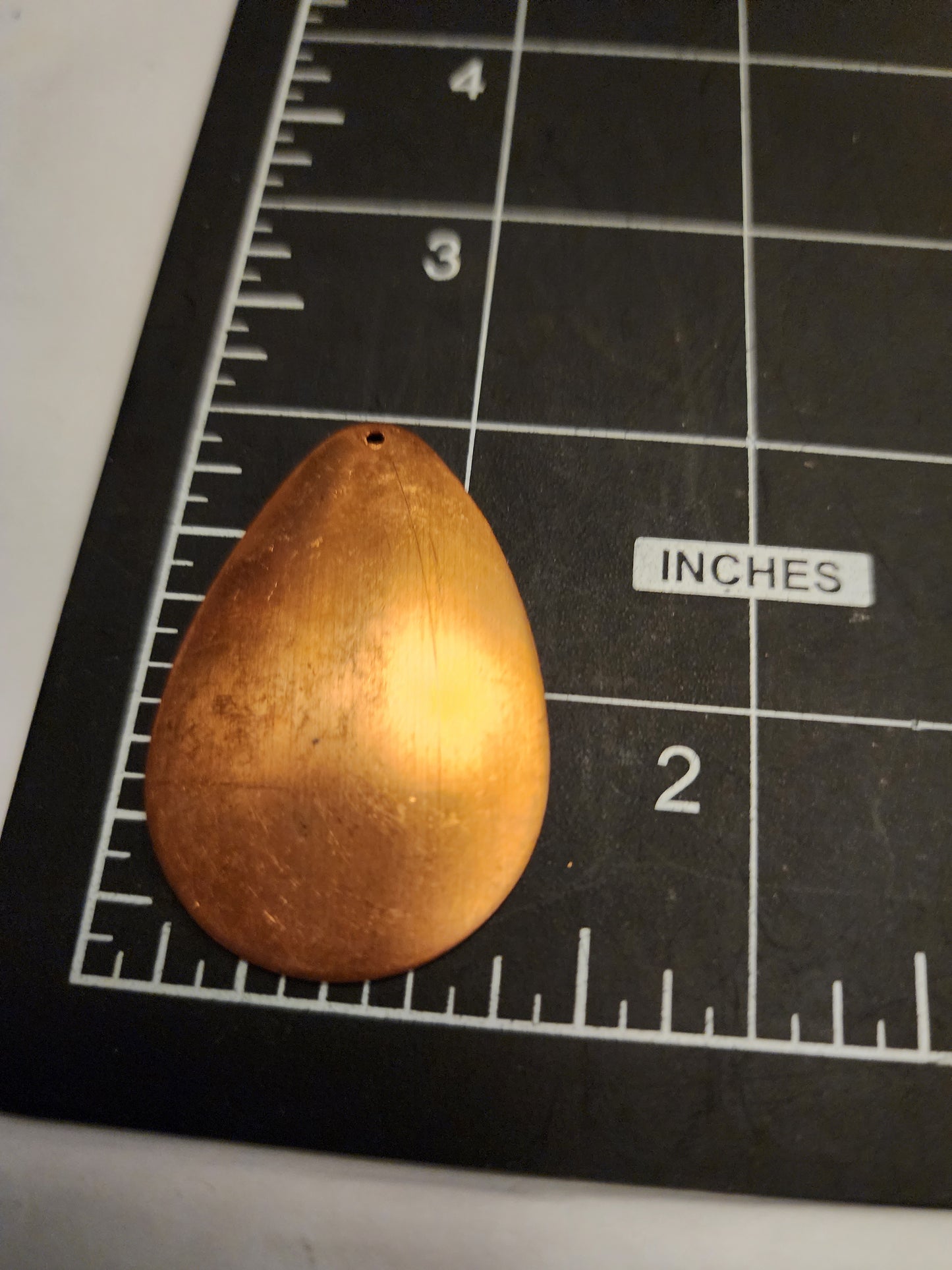 EV108 Copper Blank Teardrop/Triangles  - Domed Teardrop with Hole