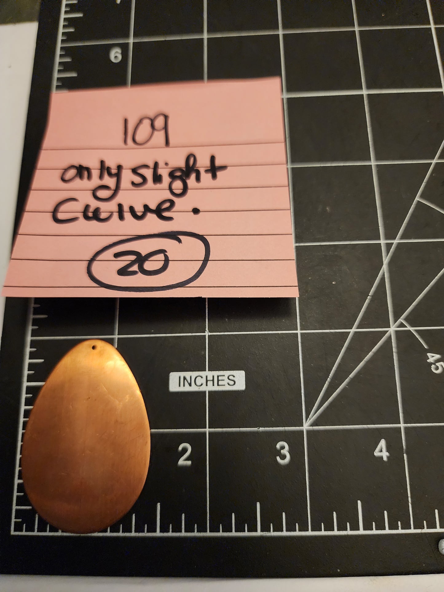 EV109 Copper Blank Teardrop/Triangles - Teardrop Slight Dome & Hole