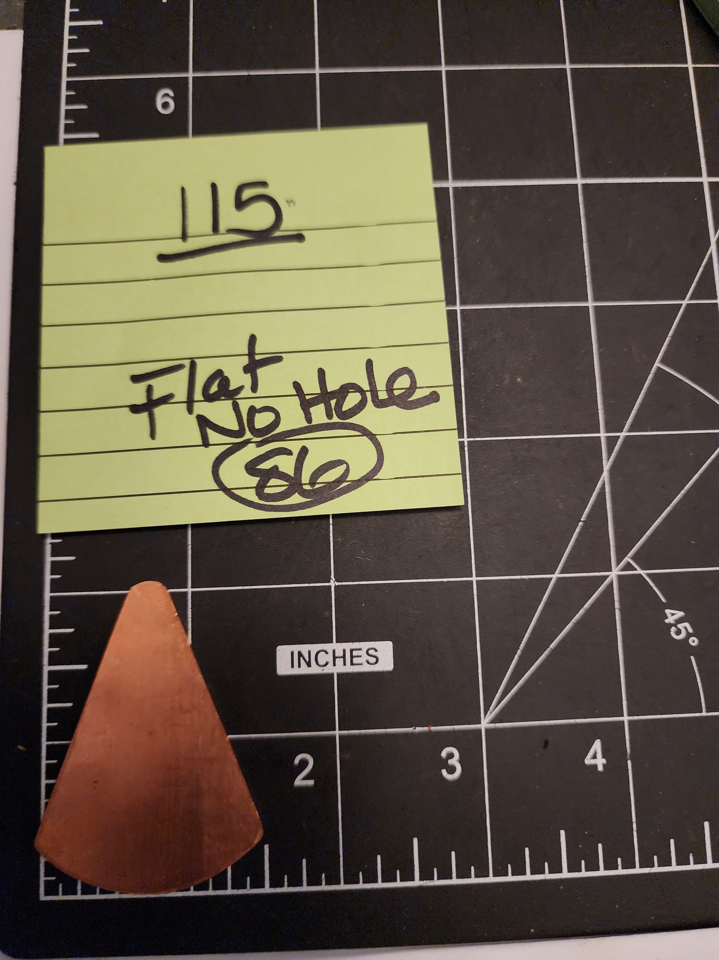 EV115 Copper Blank Triangle - Triangle w/ rounded corners 1/2" x 2"