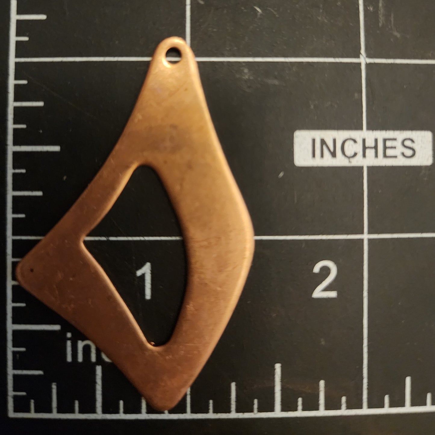 EV157 Copper Blank Misc. - Angled Pendant / Hole