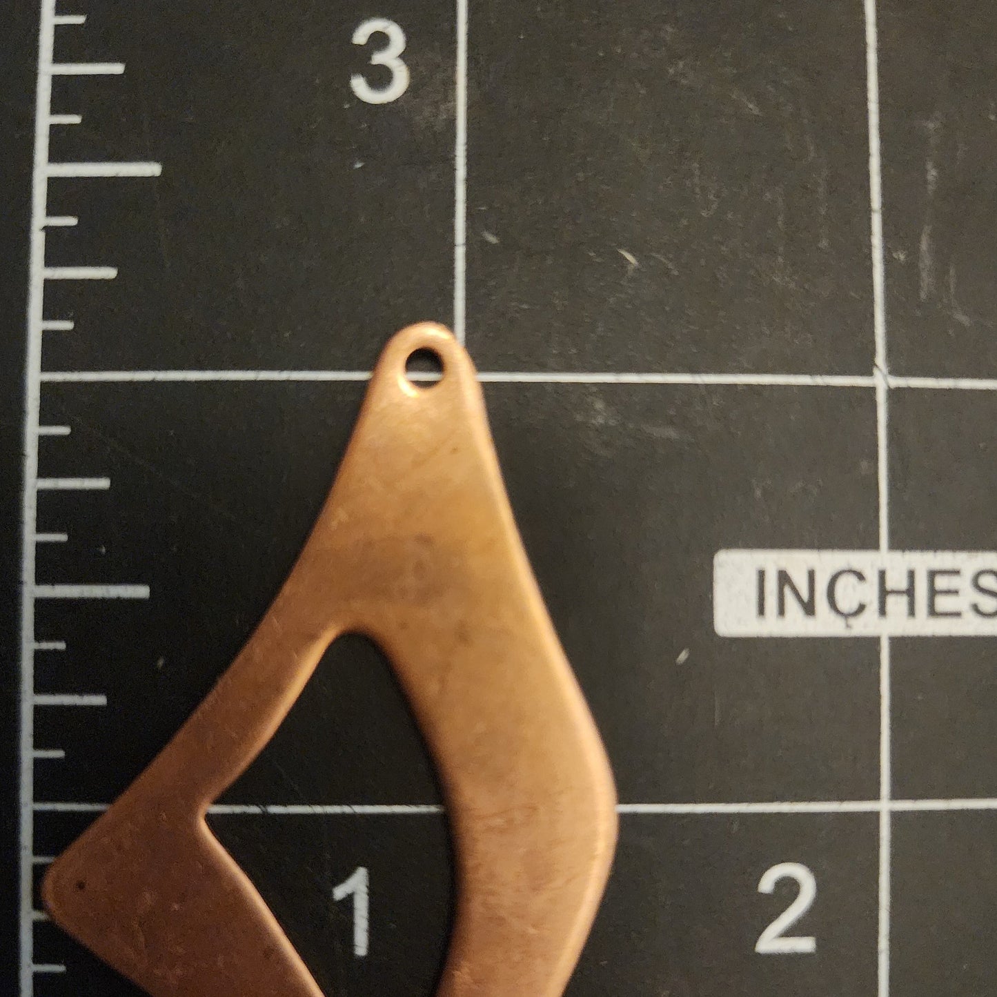 EV157 Copper Blank Misc. - Angled Pendant / Hole