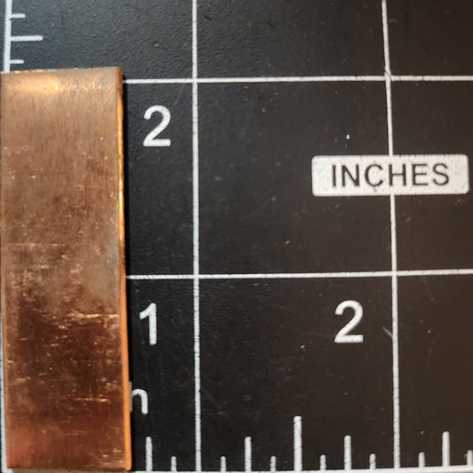 EV128 Copper Blank Rectangle- 5/8 x 2"