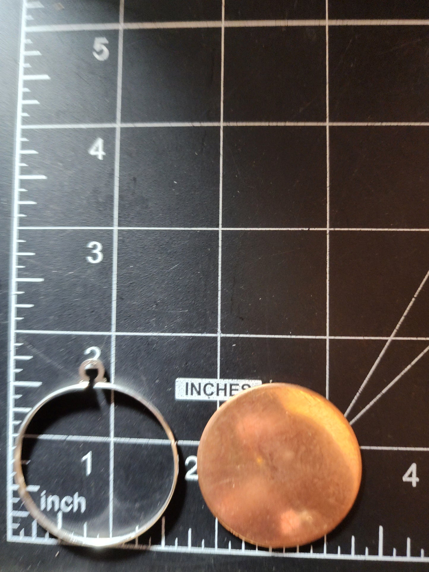 EV194 Copper Blank Misc.-Sterling Silver Mount Set - Round Pendant