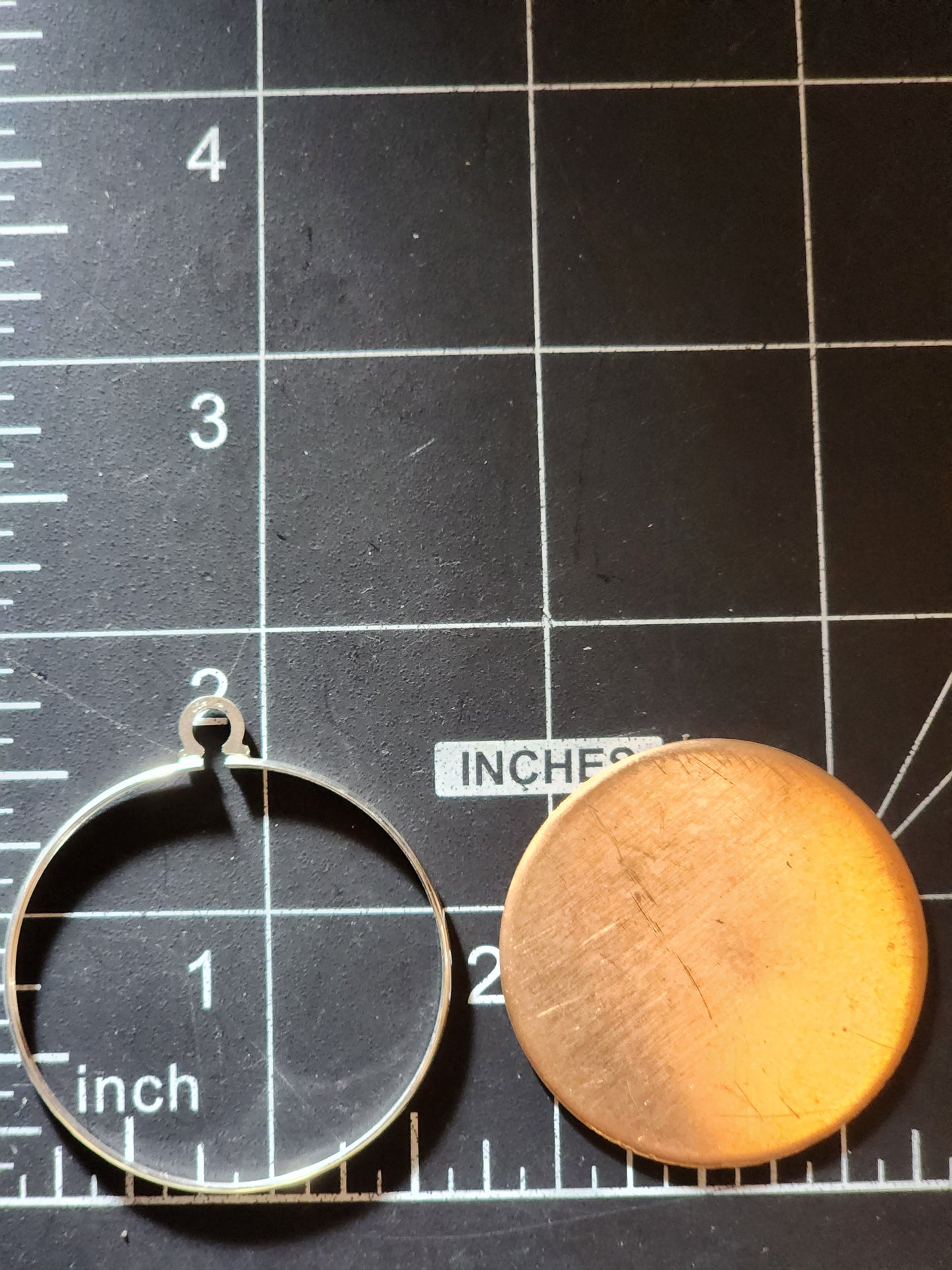 EV194 Copper Blank Misc.-Sterling Silver Mount Set - Round Pendant