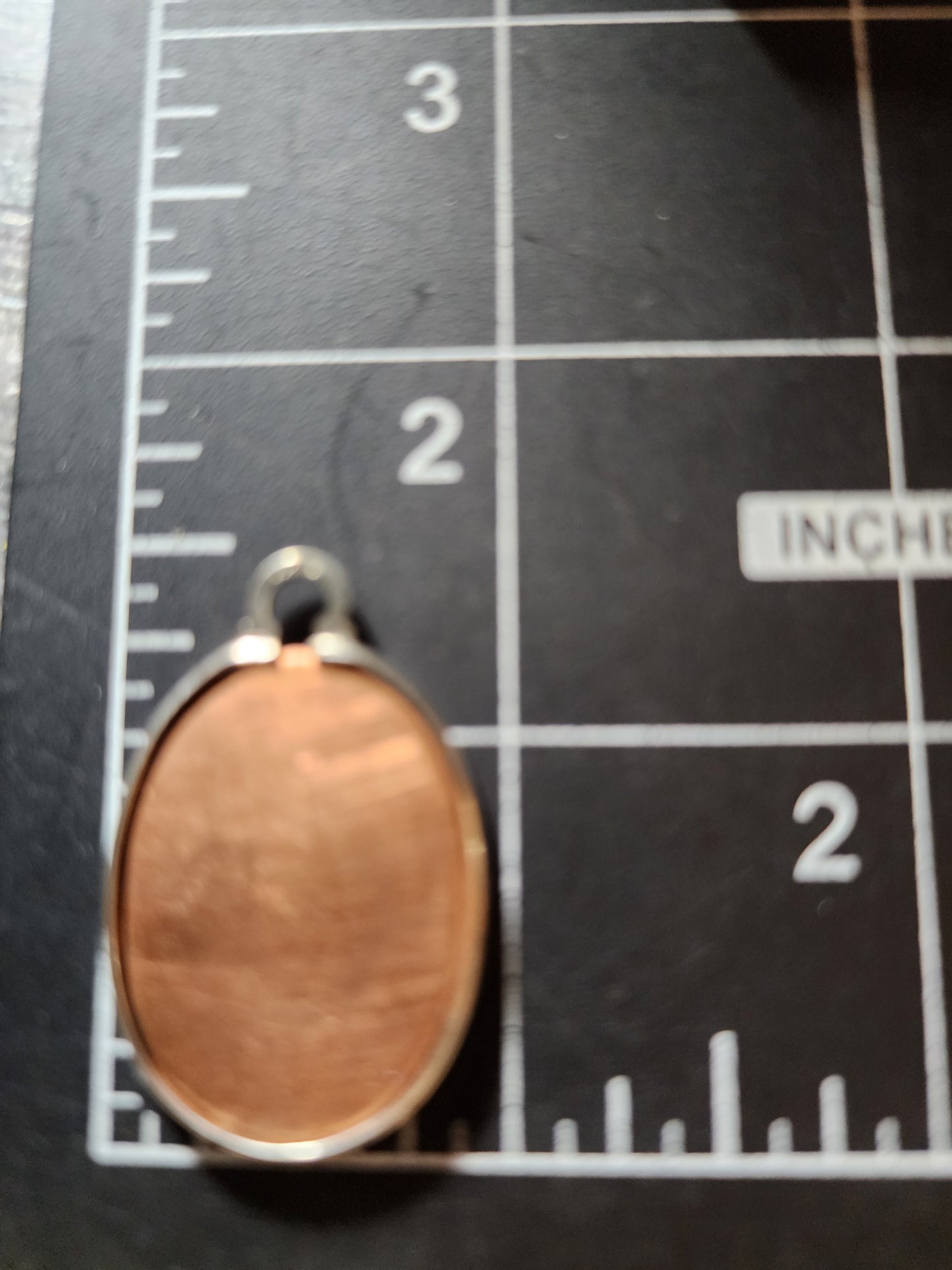EV195 Copper Blank Misc.-Sterling Silver Mount Set - Oval Pendant