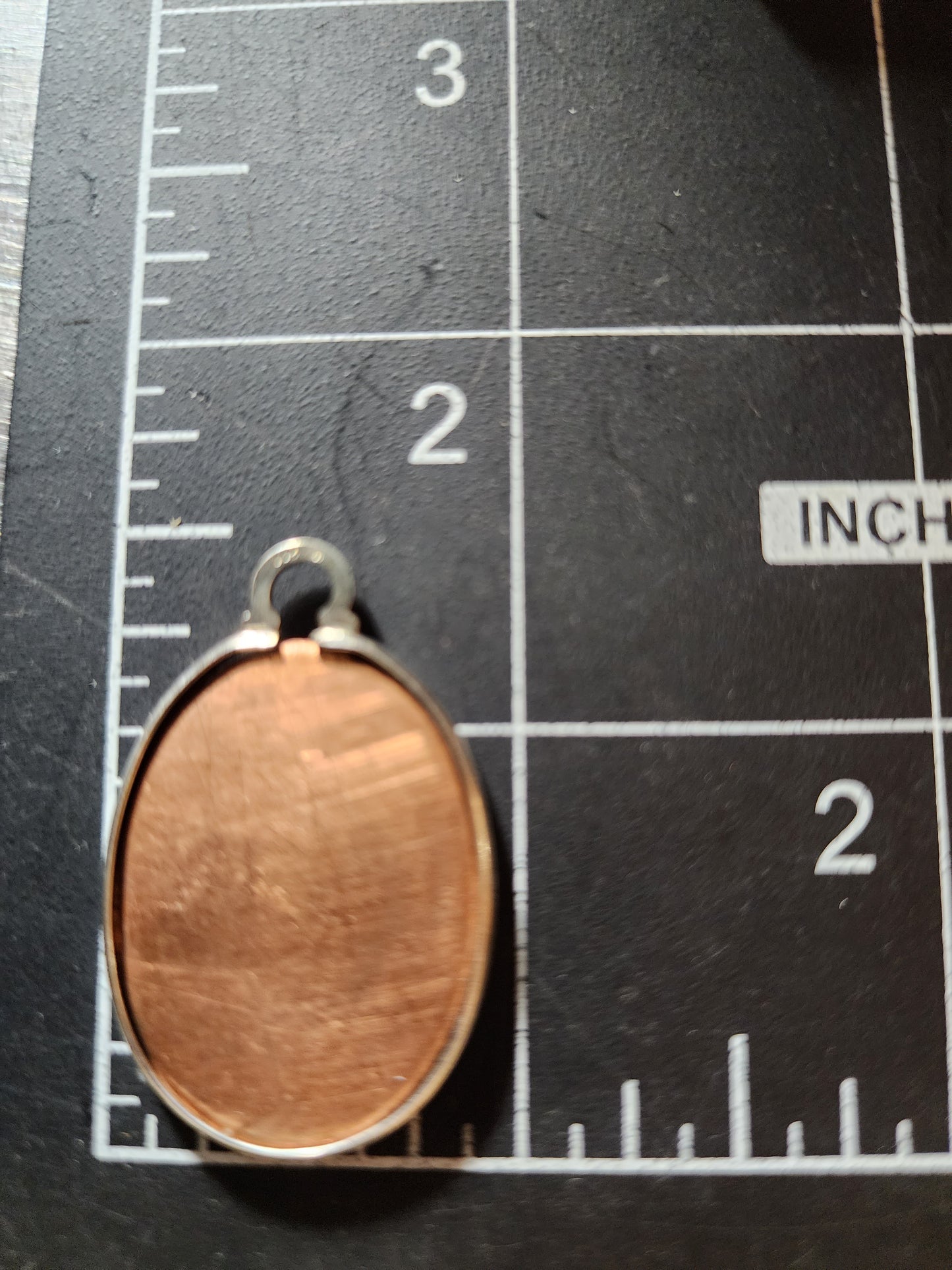 EV195 Copper Blank Misc.-Sterling Silver Mount Set - Oval Pendant