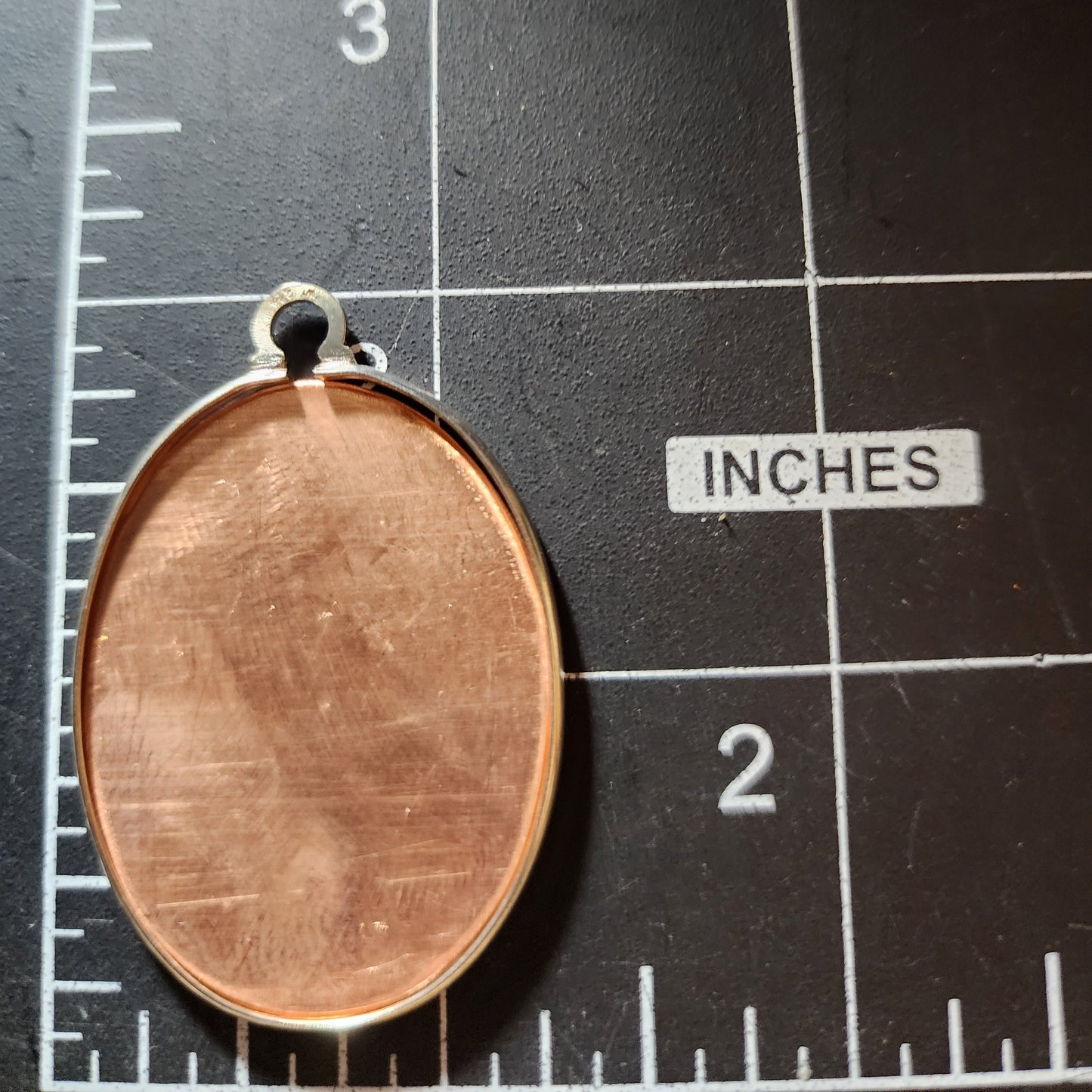EV195 Copper Blank Misc.-Sterling Silver Mount Set - Oval Pendant