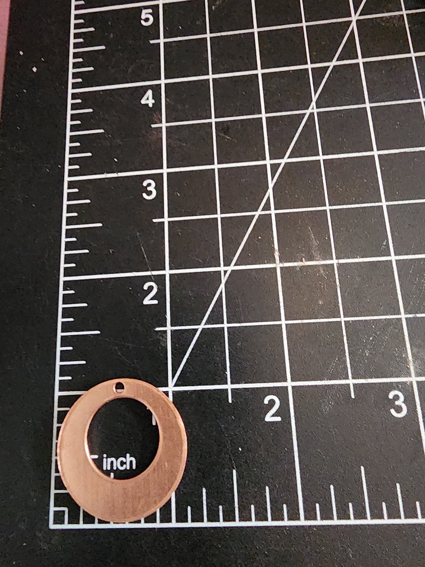 EV025 Copper Blank Circle - Circle in Circle Hoop with hole