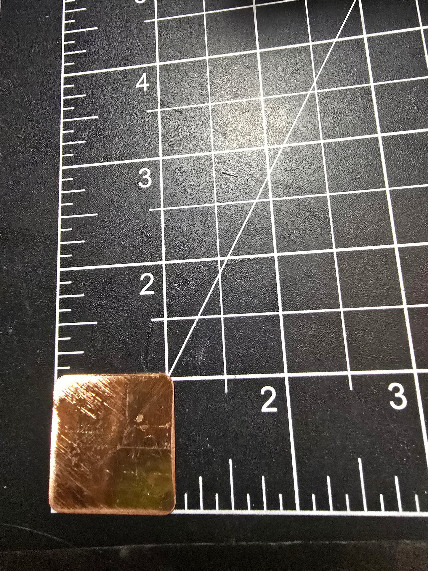 EV176 Copper Blank Square - Rounded Corners 1"