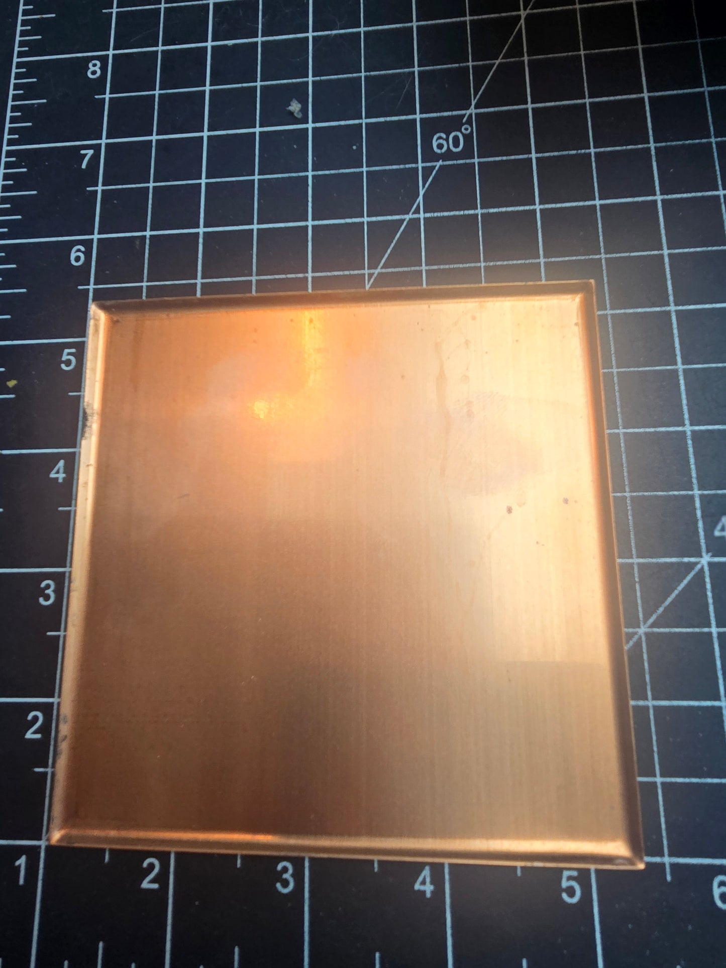 EV015 Copper Blank Square - Large Tray/Square with lip 4 x 4 1/2"