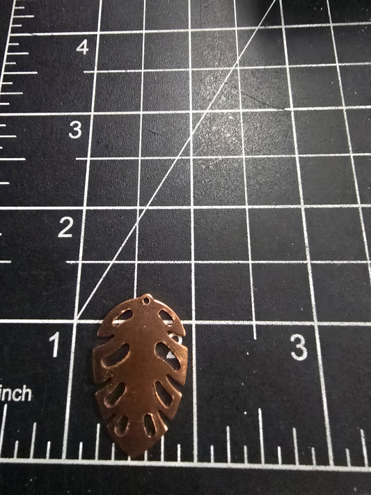 EV182 Copper Blank Nature- Fancy Leaf With Cut Outs and Hole.