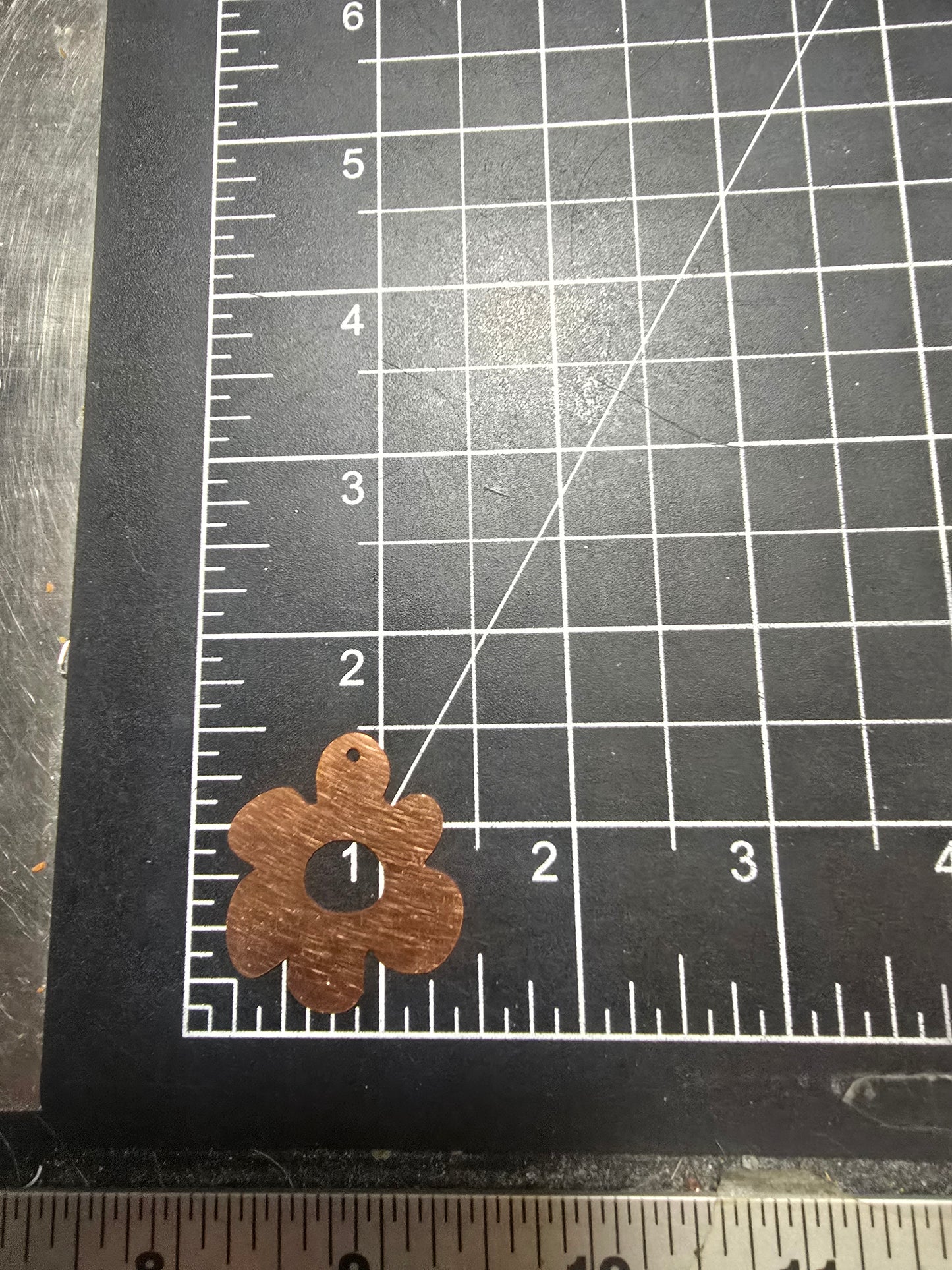 EV230 Copper Blank - Whimsical Large Flower With Hole