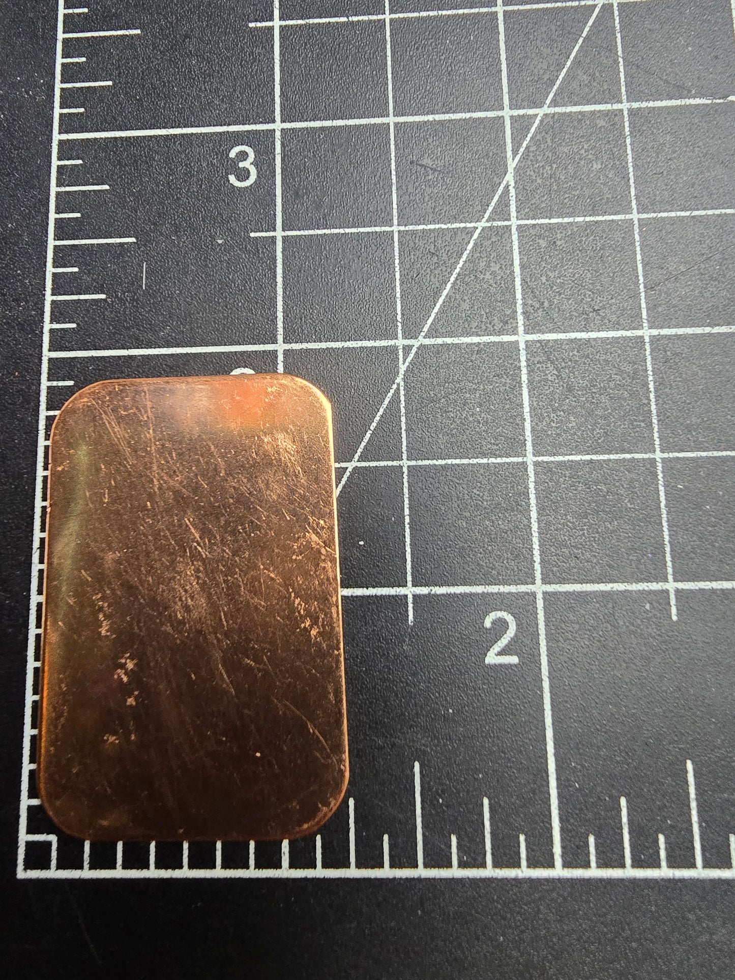 EV047 Copper Blank - Large Rectangle With Rounded Corners 1 x 2"