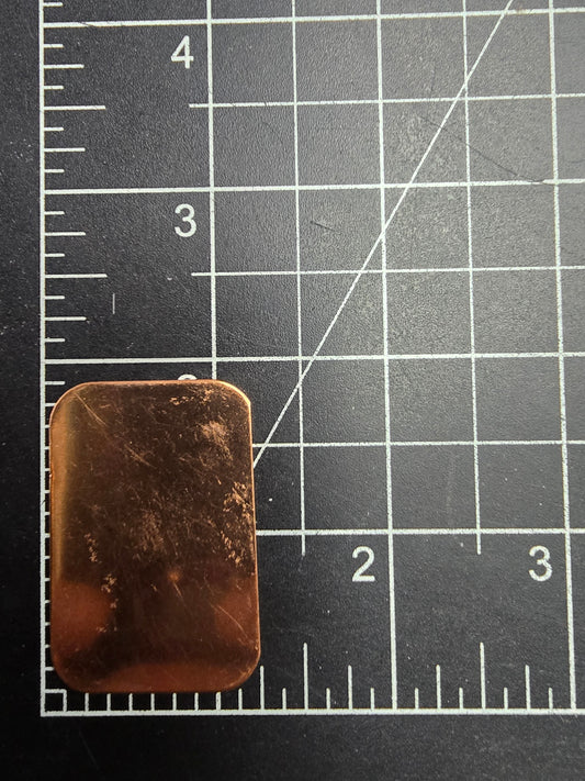 EV047 Copper Blank - Large Rectangle With Rounded Corners 1 x 2"