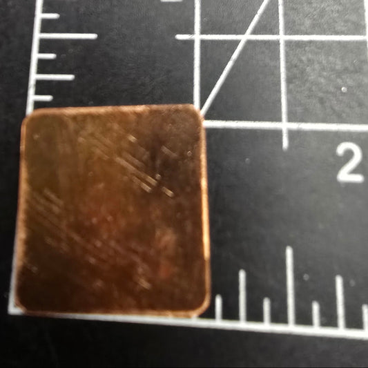 EV070 Copper Blank - 1 " Square With Rounded Corners