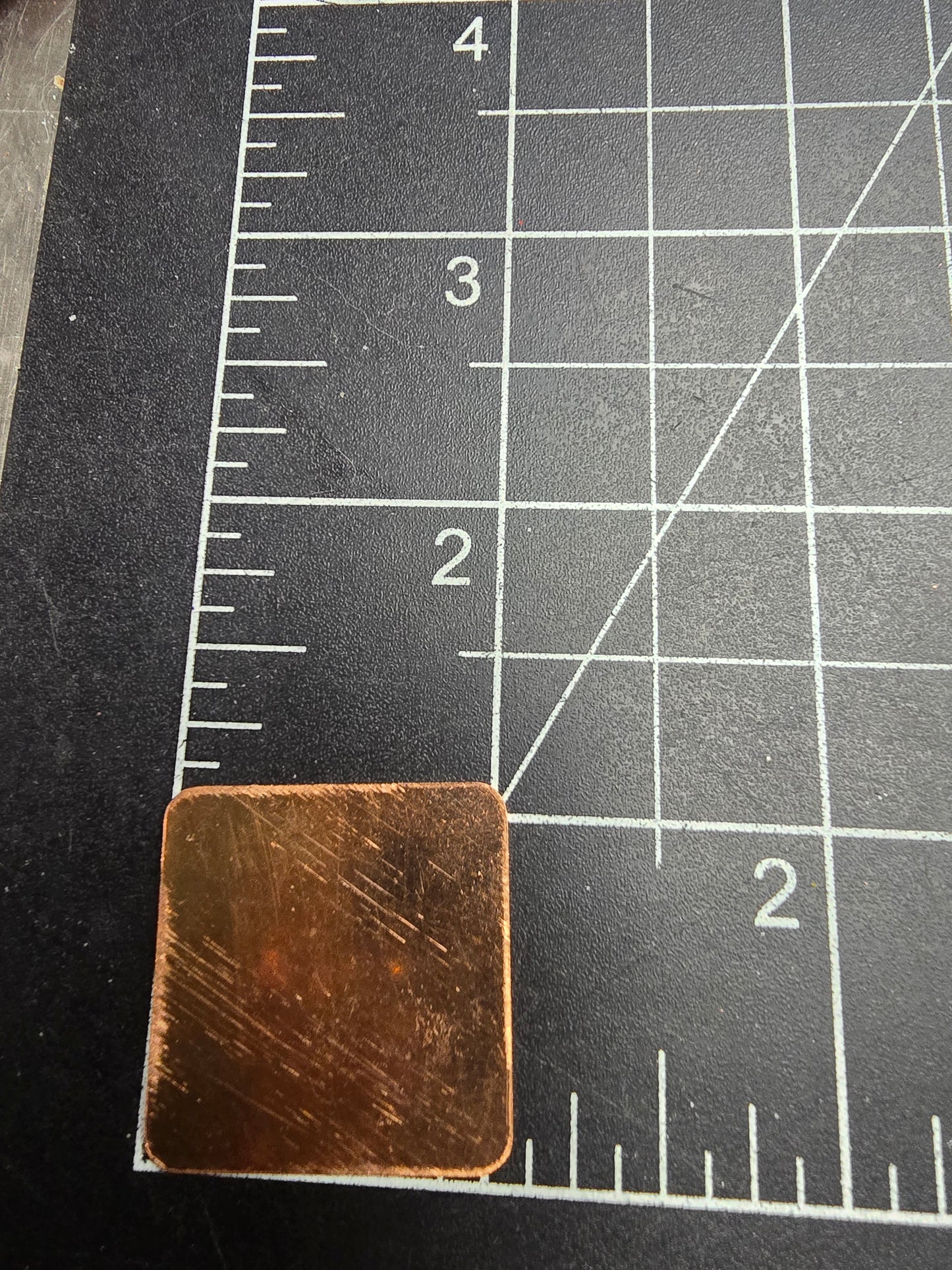 EV070 Copper Blank - 1 " Square With Rounded Corners