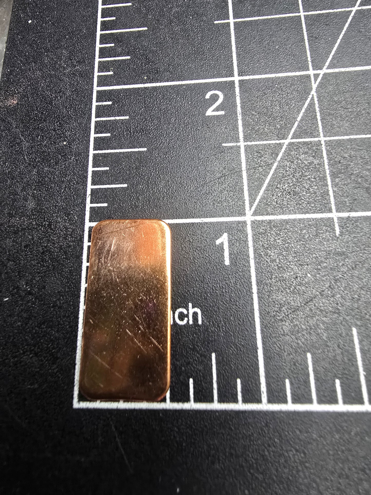 EV086 Copper Blank - 1" x 1/2" Rectangle With Rounded Corners