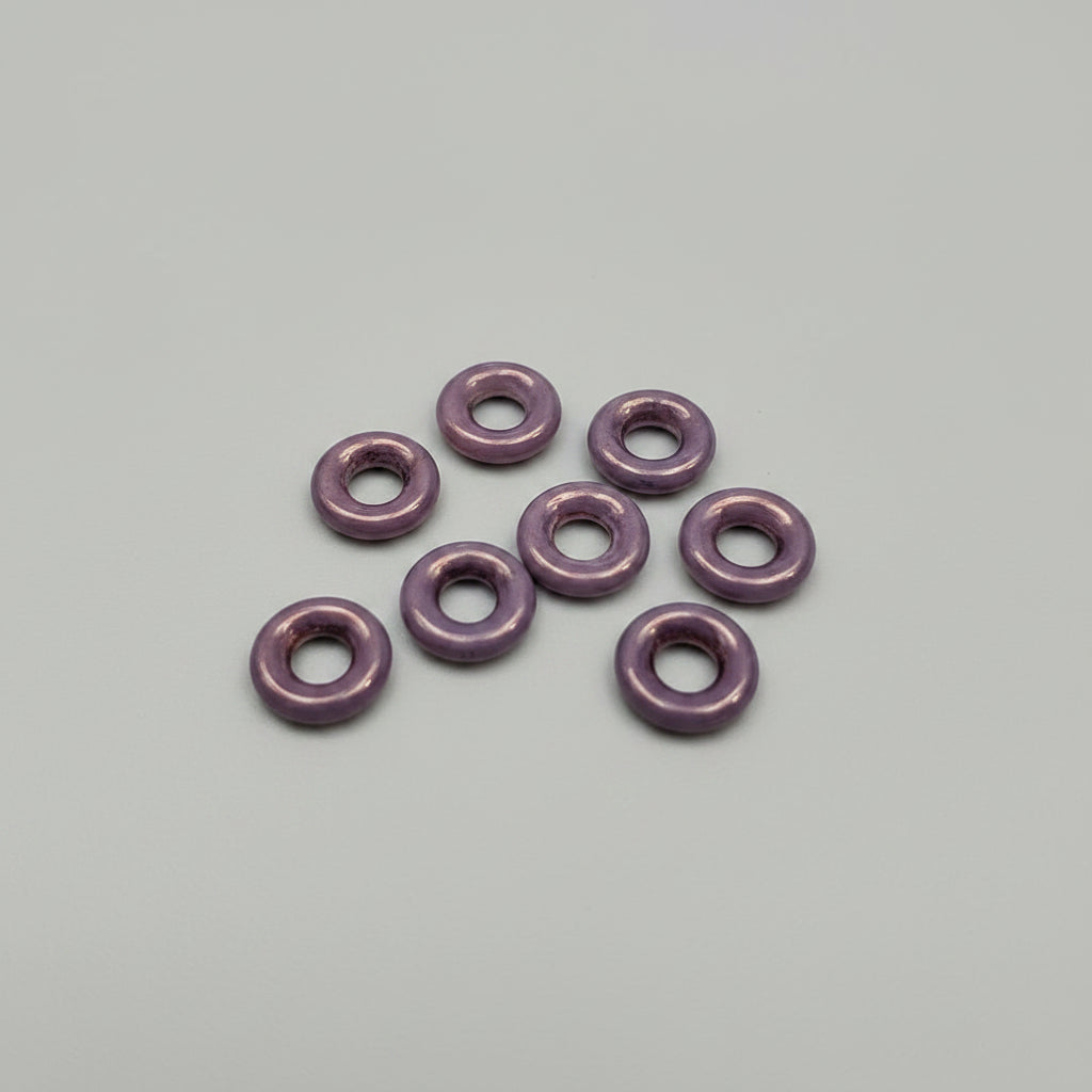 Czech Glass Donut Embellishments - 30 Pieces per Bag.