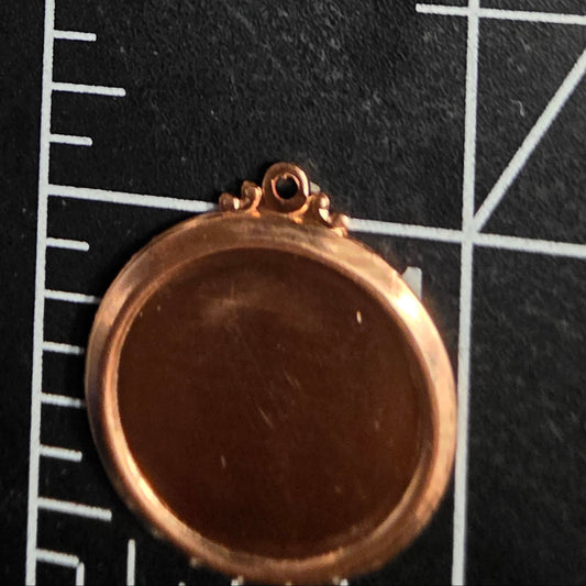 EV144 Copper Blank -Indented Circle with Decorative Hole.