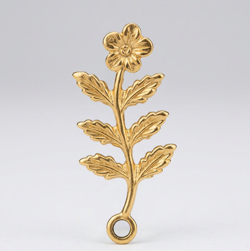 EVB102 Brass Blank for Powder Coat or Embellishment - Flower with Loop