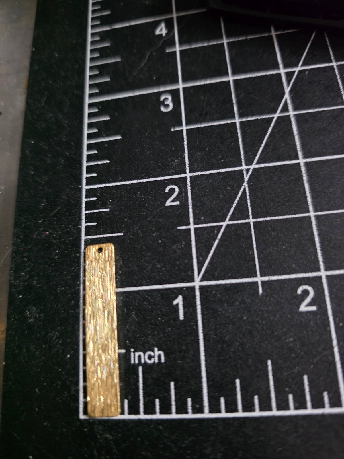 EVB103 Brass Blank for Powder Coat or Embellishment - Textured Thin Rectangle With Hole