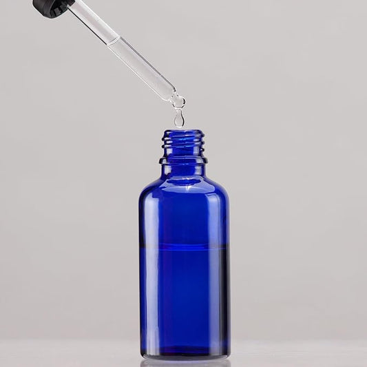 TOOL805 - Blue Glass Dropper Bottle - Glass Dropper and Tight Seal - 4oz