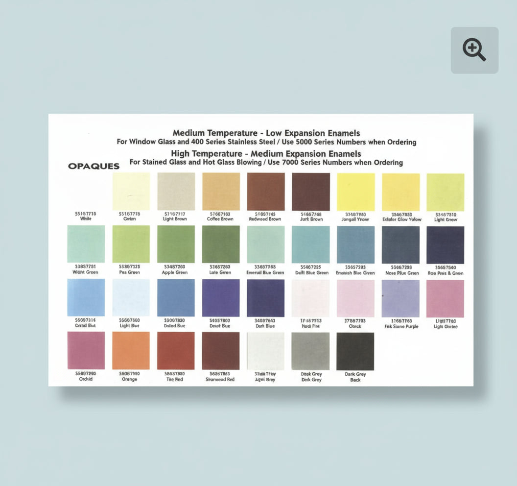 Thompson Enamel Colour Chart