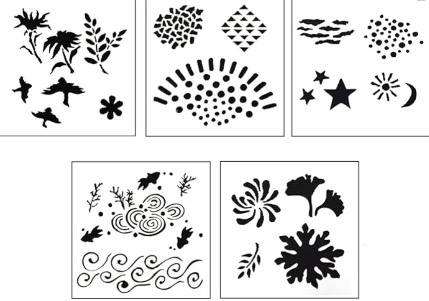 Design Stencils for Enameling - 5 Stencil Sets