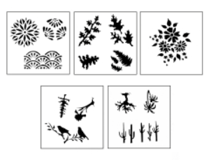 Design Stencils for Enameling - 5 Stencil Sets