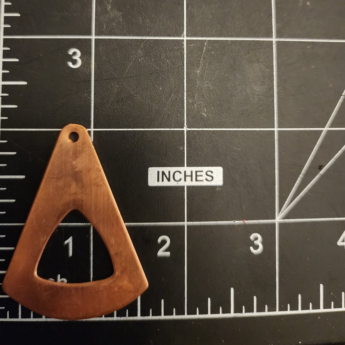 EV113 Copper Blank  Large Rounded Triangle with Cut Out