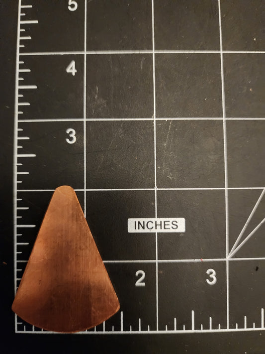 EV115 Copper Blank - Triangle w/ rounded corners and bottom 1/2" x 2"