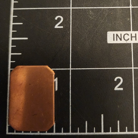 EV127 Copper Blank Square  - 1" x 1" with Squared Corners