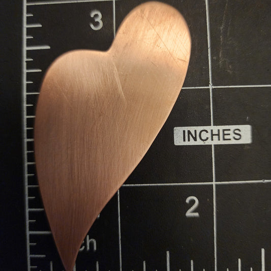 EV129 Copper Blank Heart   - Large Unique Heart