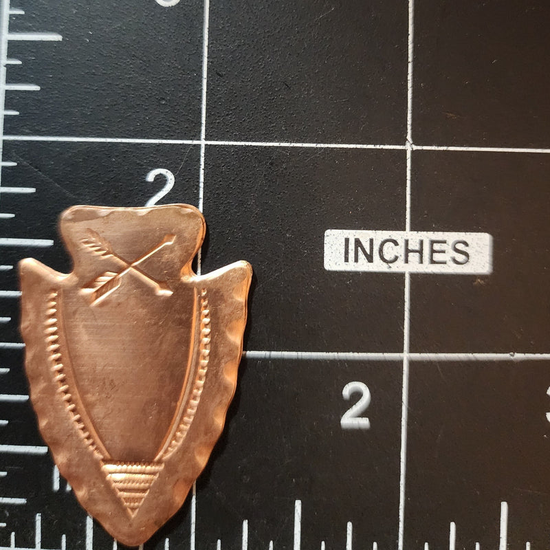 EV136 Copper Blank Misc.   - Shield With Decorative Etching/Engraving