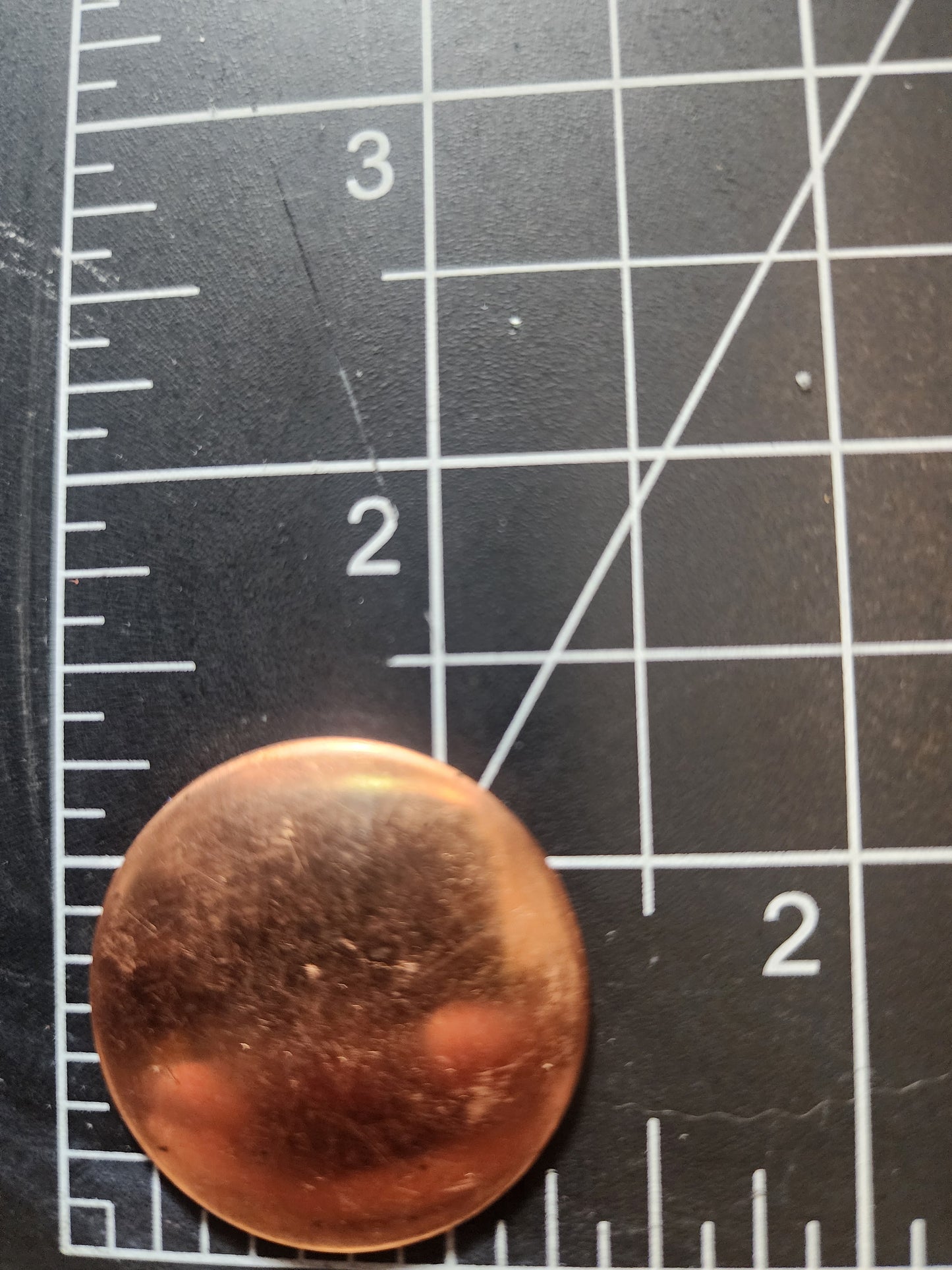 EV033 Copper Blank Circle - Domed  - slightly larger than 1 inch