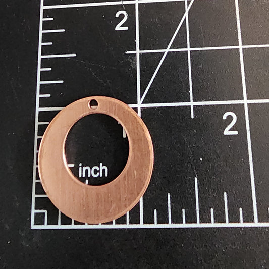 EV025 Copper Blank Circle - Circle in Circle Hoop with hole