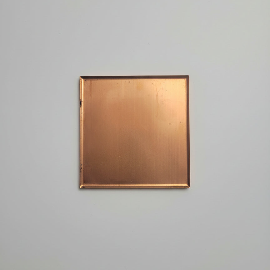 EV015 Copper Blank  Square - Large Tray/Square with lip 4 x 4 1/2"