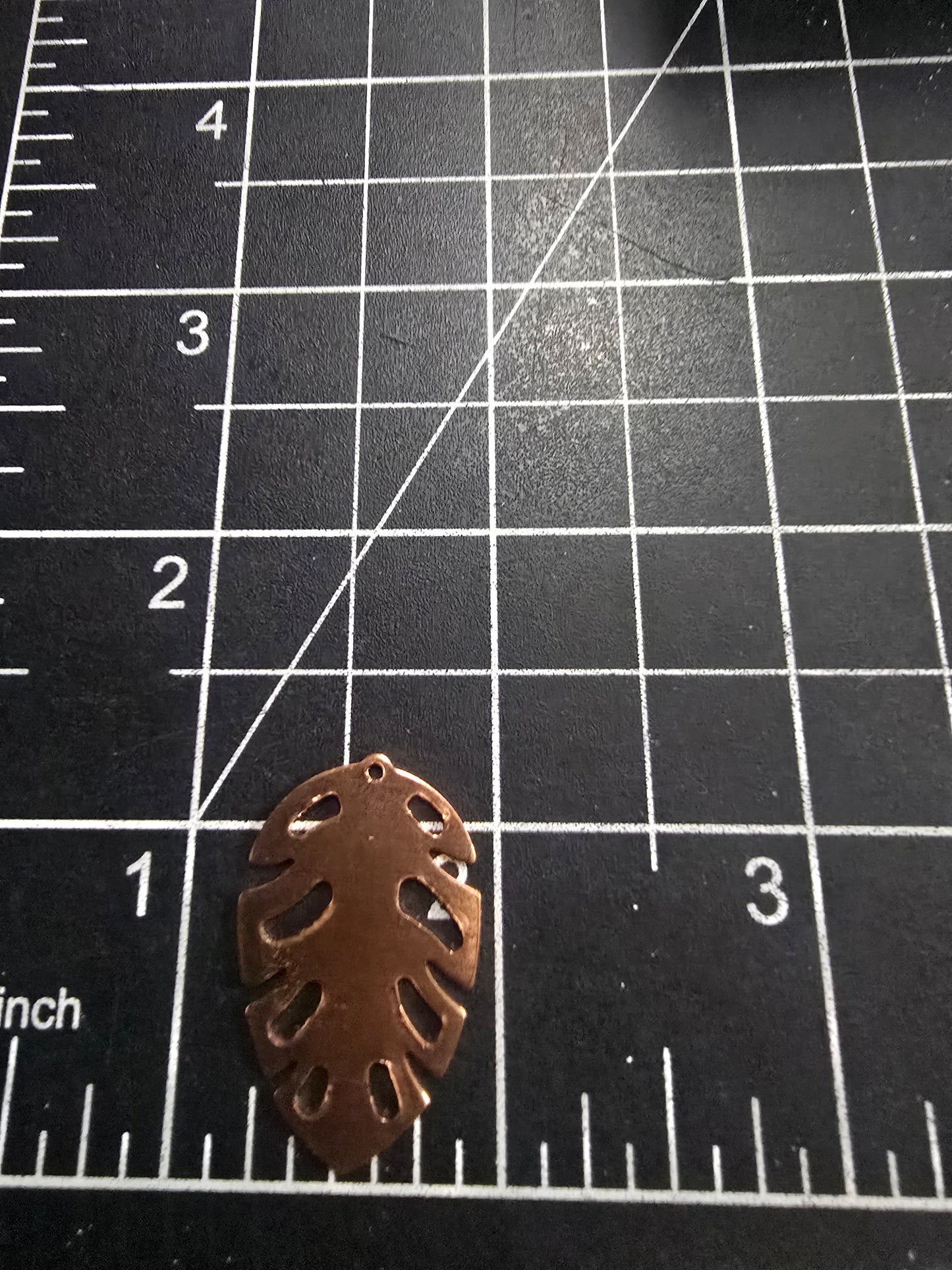 EV182 Copper Blank Nature- Fancy Leaf With Cut Outs and Hole.