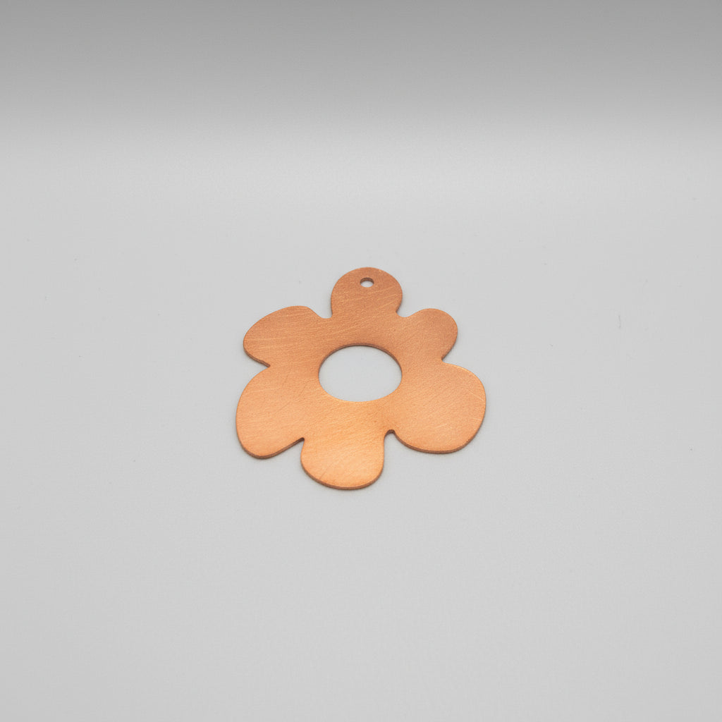 EV230 Copper Blank - Whimsical Large Flower With Hole