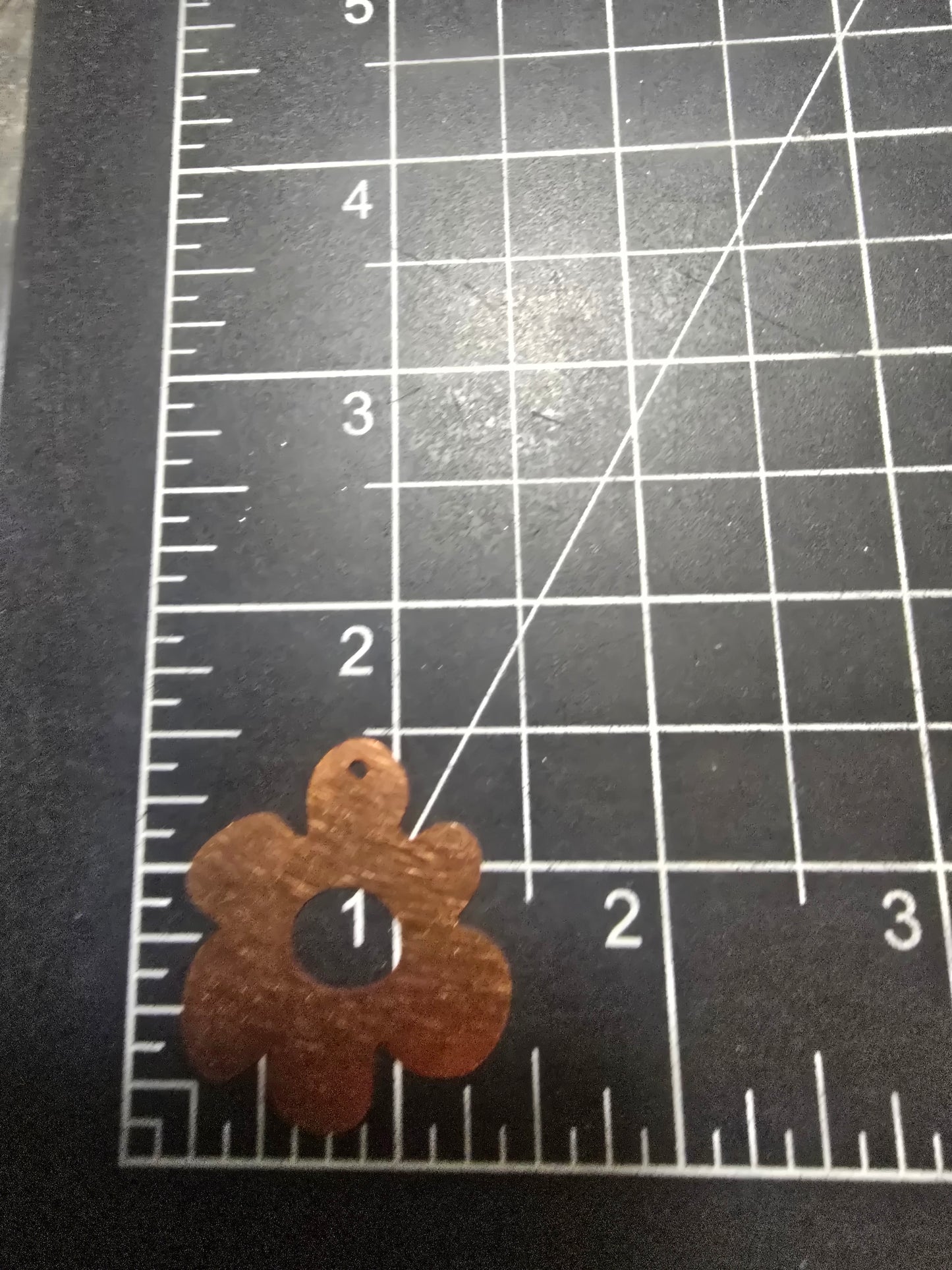 EV230 Copper Blank - Whimsical Large Flower With Hole