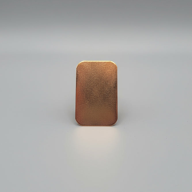 EV047 Copper Blank - Large Rectangle With Rounded Corners 1 x 2"