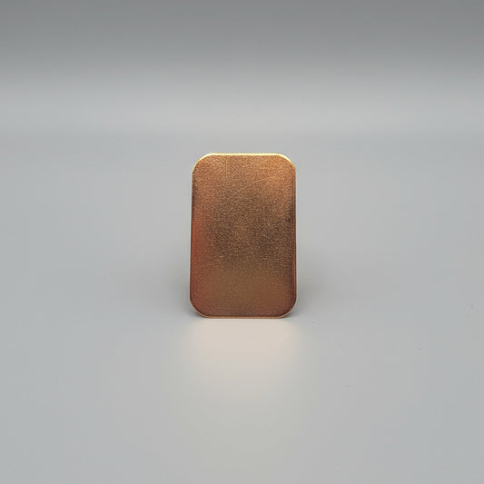 EV047 Copper Blank - Large Rectangle With Rounded Corners 1 x 2"