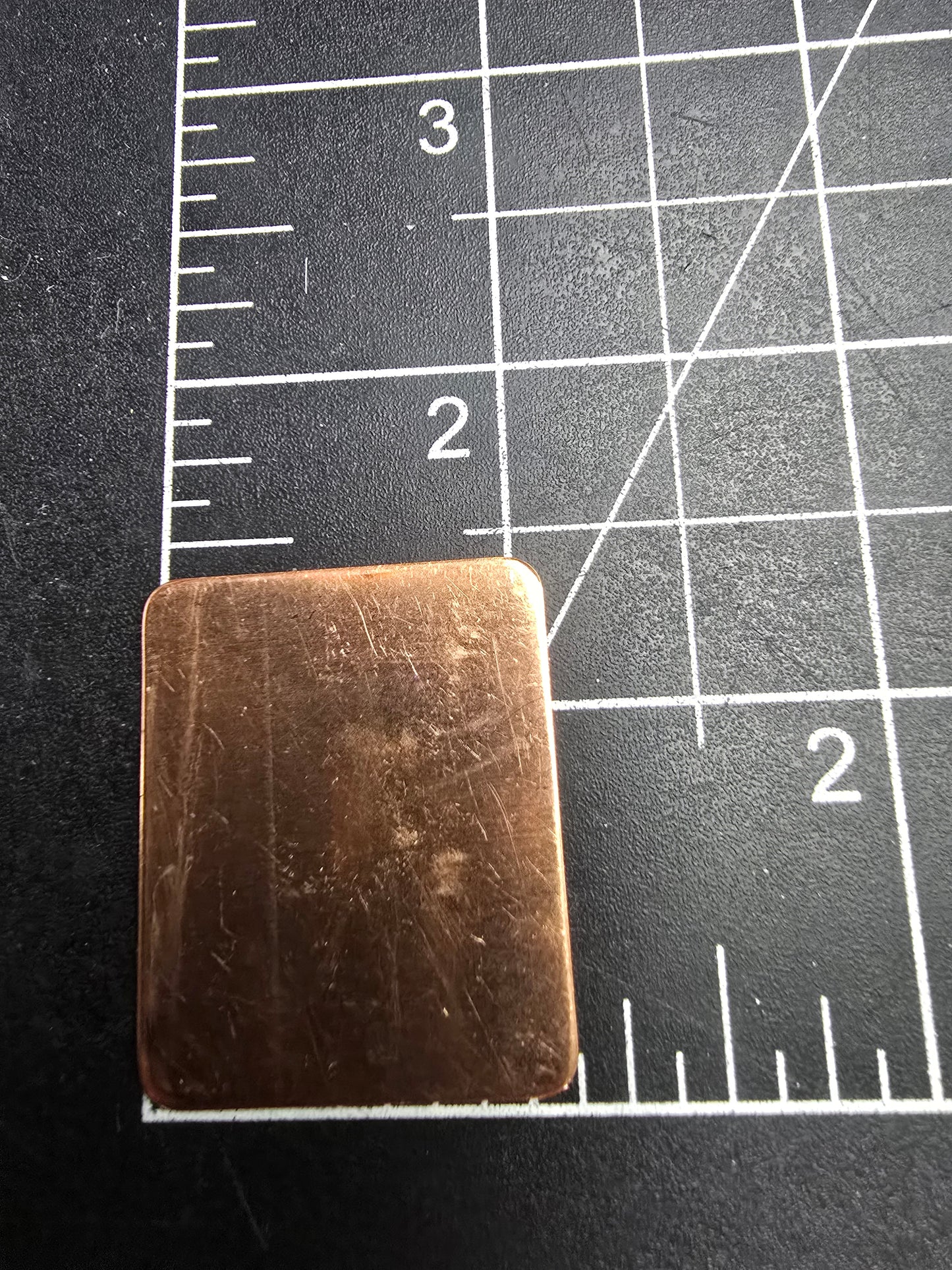 EV130 Copper Blank - Rectangle With Rounded Corners 1 x 2"