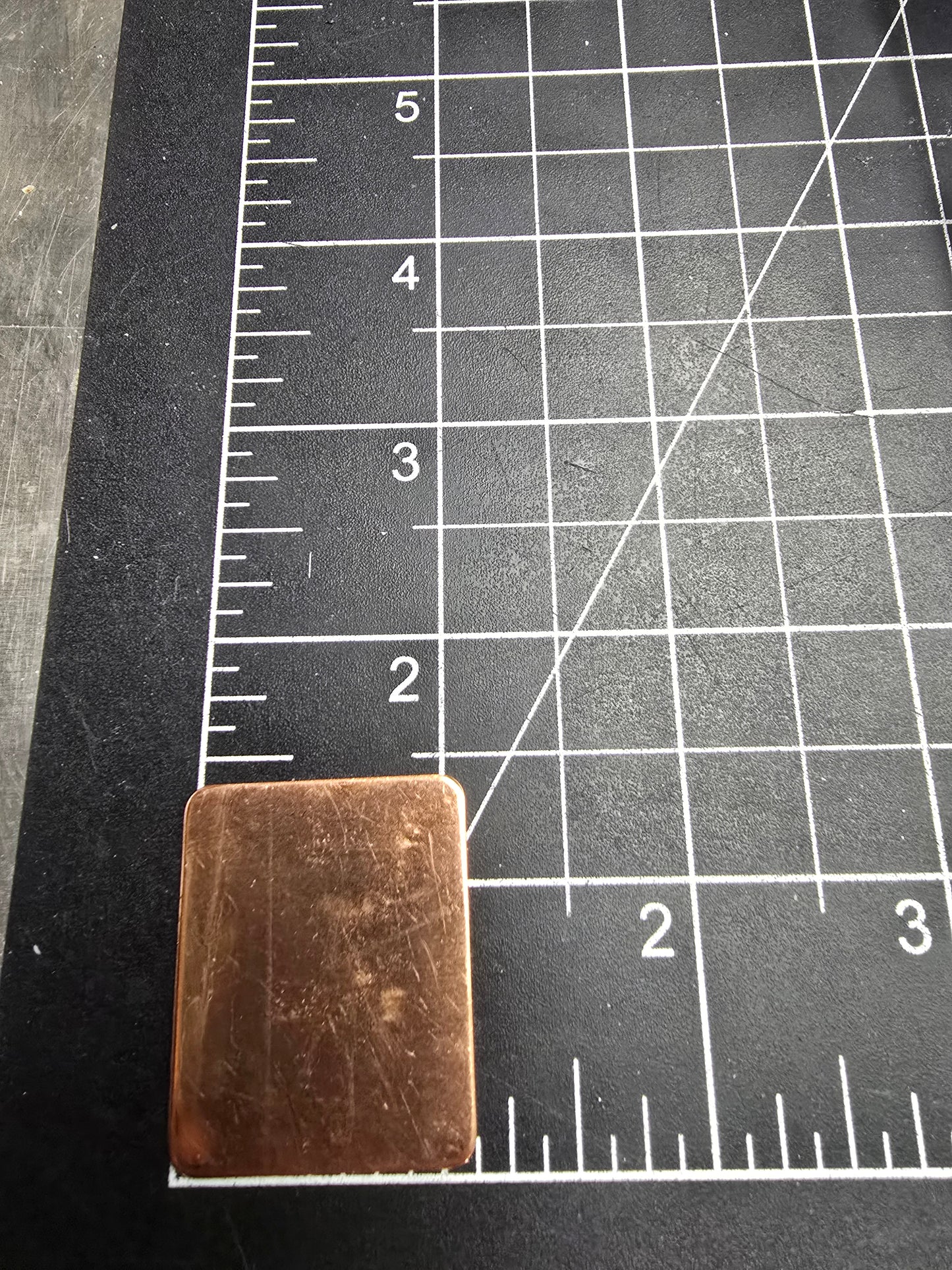 EV130 Copper Blank - Rectangle With Rounded Corners 1 x 2"