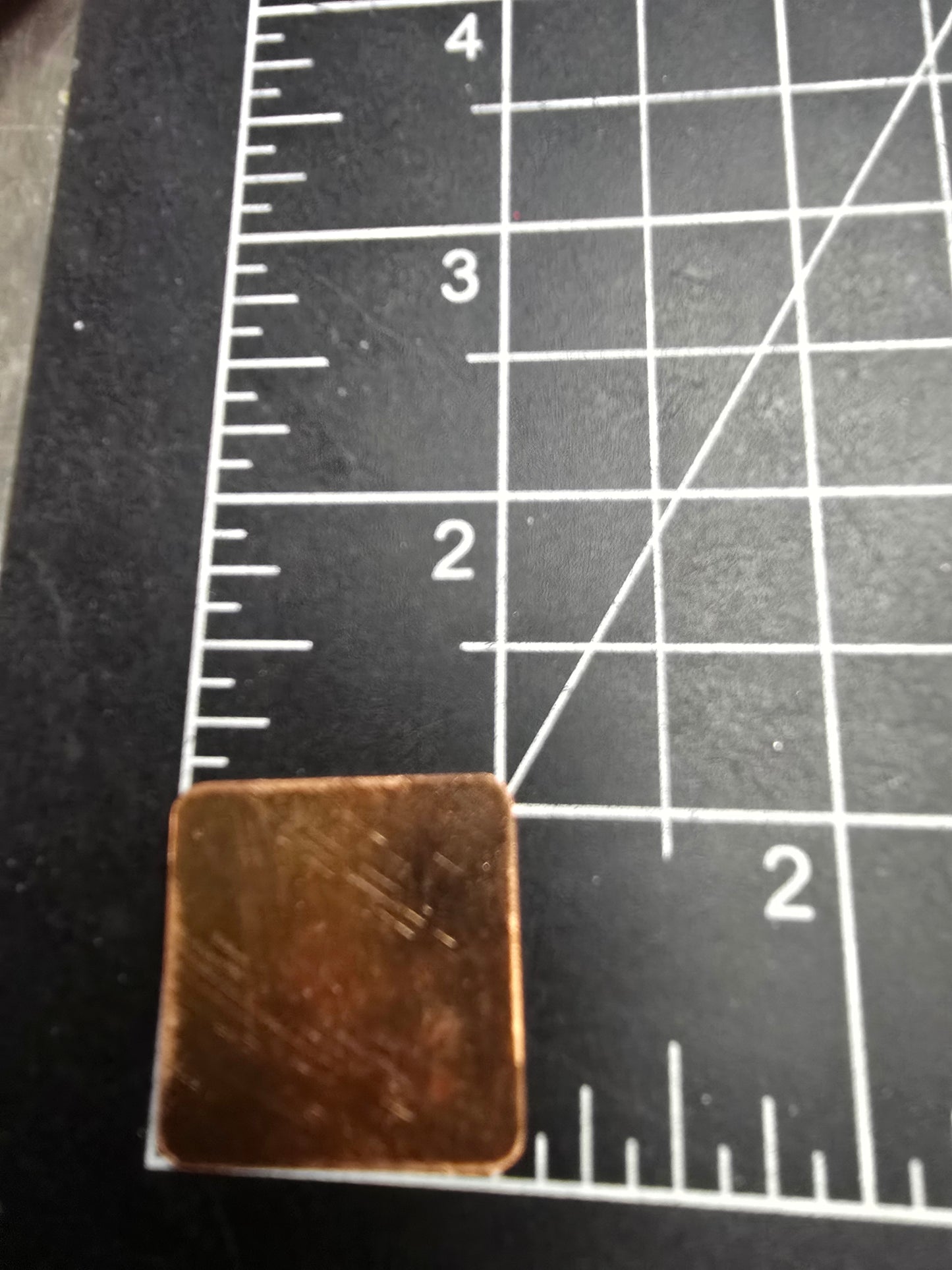 EV070 Copper Blank - 1 " Square With Rounded Corners