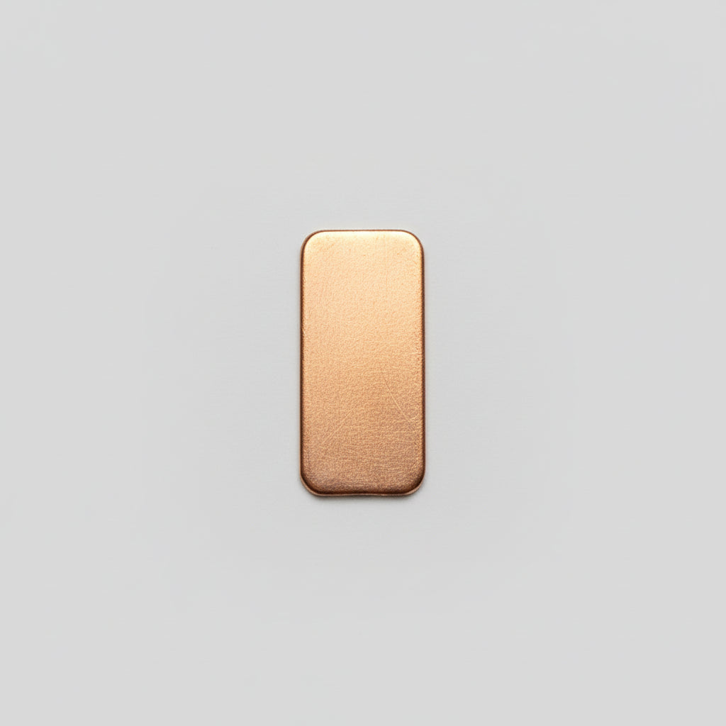 EV086 Copper Blank - 1" x 1/2" Rectangle With Rounded Corners