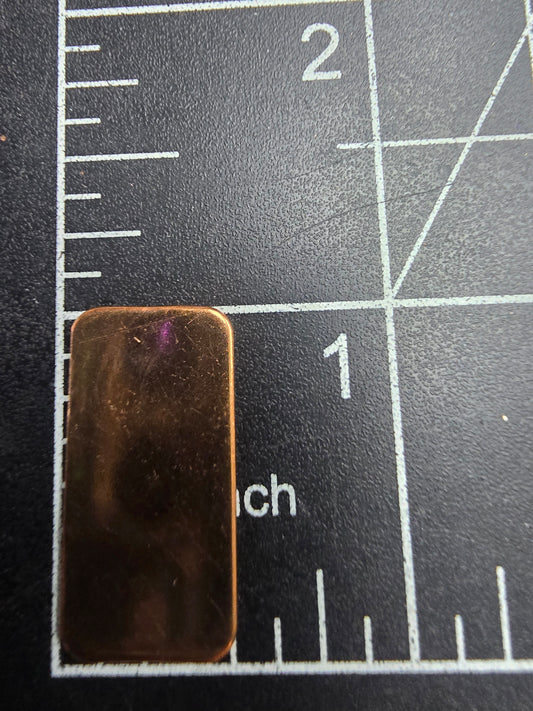 EV086 Copper Blank - 1" x 1/2" Rectangle With Rounded Corners