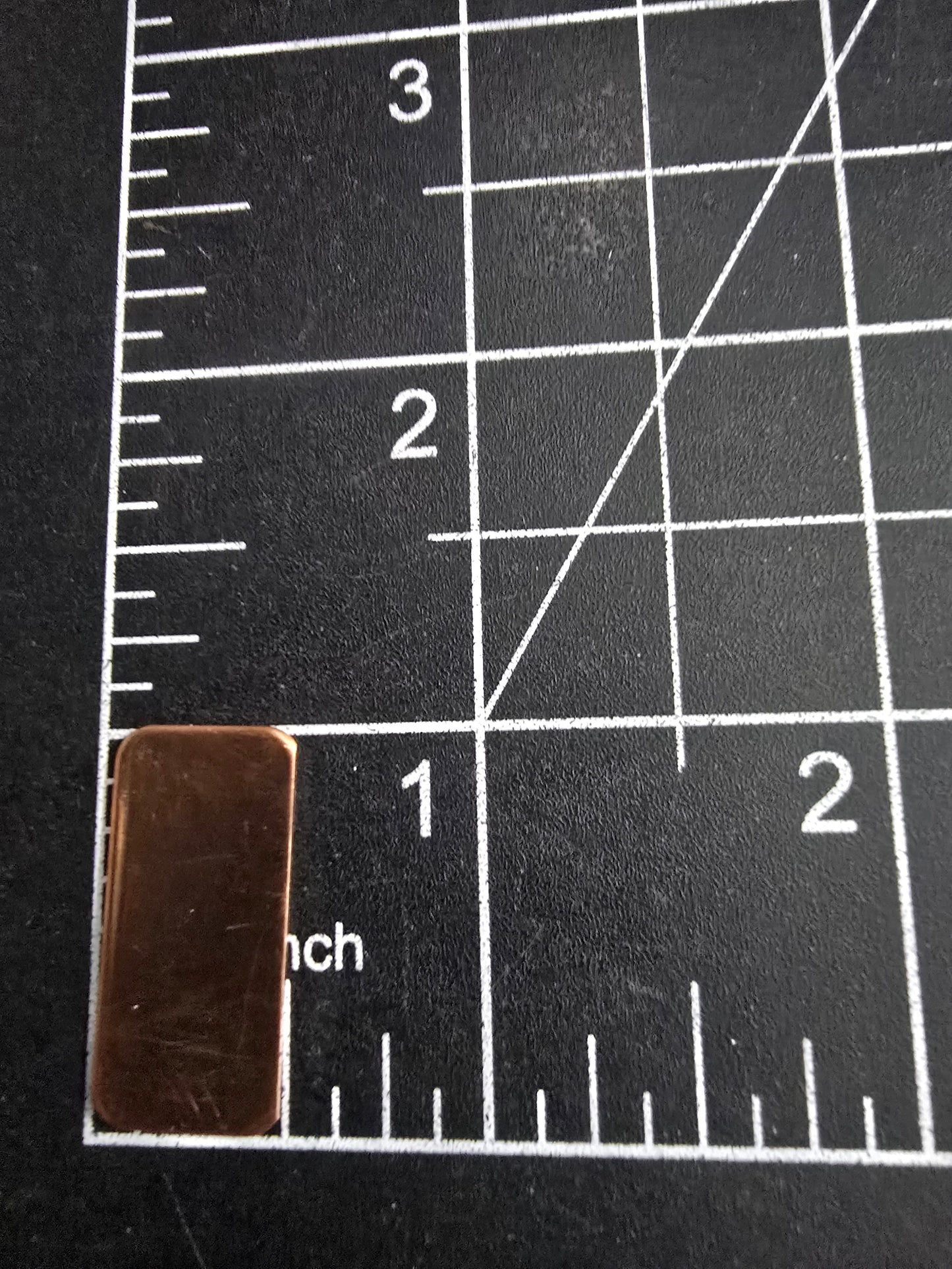 EV218 Copper Blank - Small Rectangle/Rounded Corners 1/2 x 1"